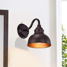 img 2 attached to ACLand Farmhouse Wall Sconce Light Fixture Industrial Gooseneck Barn Light, Oil Rubbed Bronze Lamp for Vanity Bathroom Bedroom Hallway Living Room Reading Room