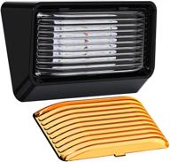 leisure led rv exterior porch utility light - 12v 280 lumen lighting fixture. replacement lighting for rvs, trailers, campers, 5th wheels. black base, clear and amber lens included (black, pack of 1) logo
