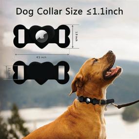 img 3 attached to 🐾 2 Pack Airtag Dog Collar Holder for Apple Air Tag – Compatible with Cat Collar – Airtag Case with 2 [Anti-Scratch] HD Protective Films –Airtag Holder for Pet Collar Within 1.1 inch (Black, Pink)