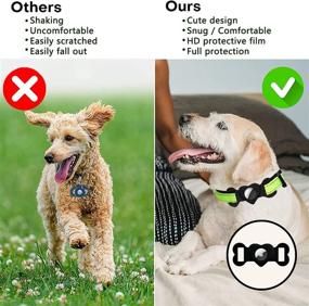 img 2 attached to 🐾 2 Pack Airtag Dog Collar Holder for Apple Air Tag – Compatible with Cat Collar – Airtag Case with 2 [Anti-Scratch] HD Protective Films –Airtag Holder for Pet Collar Within 1.1 inch (Black, Pink)