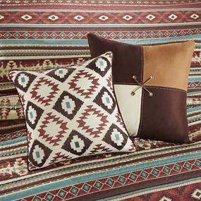 img 2 attached to 🛏️ Madison Park Quilt Rustic Southwestern All Season. Lightweight Bedding Set with Shams and Decorative Pillow. Full/Queen Size, Taos, Ikat Red/Spice. 6 Piece Set.