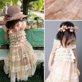 img 2 attached to 👗 Elegant Ever Fairy Lace Flower Rustic Burlap Girl Baby Country Wedding Flower Girls Dress for Perfect Occasions