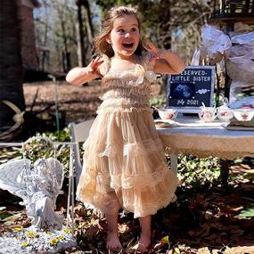 img 3 attached to 👗 Elegant Ever Fairy Lace Flower Rustic Burlap Girl Baby Country Wedding Flower Girls Dress for Perfect Occasions