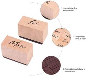 img 2 attached to 📆 16-Piece Wooden Week Stamps Set: Retro DIY Rubber Stamps for Scrapbooking and Diary