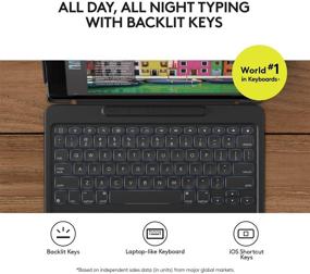img 3 attached to 💻 Logitech iPad Pro 10.5 inch Keyboard Case - SLIM COMBO with Detachable, Backlit & Wireless Keyboard, Smart Connector (Black)