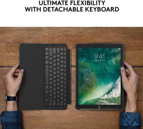 img 1 attached to 💻 Logitech iPad Pro 10.5 inch Keyboard Case - SLIM COMBO with Detachable, Backlit & Wireless Keyboard, Smart Connector (Black)