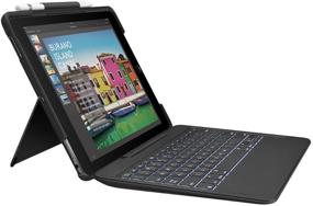 img 4 attached to 💻 Logitech iPad Pro 10.5 inch Keyboard Case - SLIM COMBO with Detachable, Backlit & Wireless Keyboard, Smart Connector (Black)
