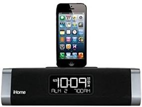 img 1 attached to 📻 Black iHome Dual-Charging Clock Radio for iPhone 5, 5s, 6, and iPad (iDL45BC)