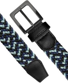 img 3 attached to Braided Elastic Stretch Leather BLU Men's Accessories for Belts