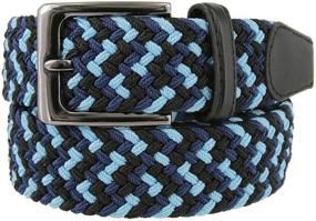 img 4 attached to Braided Elastic Stretch Leather BLU Men's Accessories for Belts