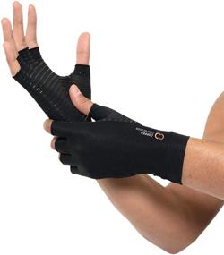 img 1 attached to 🧤 Copper Compression Arthritis Gloves - Highest Copper Content for Carpal Tunnel, Typing, and Everyday Hand Support. Suitable for Women and Men (1 Pair)