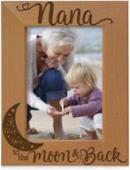 🖼️ kate posh - nana i love you to the moon and back engraved wood picture frame: perfect mother's day & birthday gift for grandma, best grandma ever! (4x6-vertical) логотип