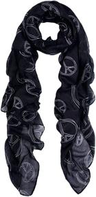 img 2 attached to Premium Trendy Peace Scarf White Women's Accessories