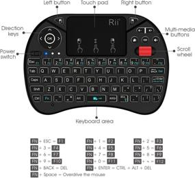 img 3 attached to Мини-беспроводная клавиатура Rii i8X с тачпадом – портативная, подсвечиваемая, с аккумулятором Li-ion, 2.4ГГц.