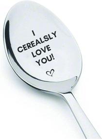 img 4 attached to 🥄 I Cerealsly Love You Engraved Stainless Steel Cereal Spoon - Perfect Anniversary, Wedding, Boyfriend, Girlfriend, Valentine Gift - Unique Token Of Love for Special Occasions - Best Gifts from Boston Creative Company