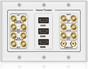 img 3 attached to 🔊 7.2 Сурраунд Звук Домашний кинотеатр Медный Банановый Биндинг пост Совместительный монтажный блок на стену с 3 группой распределения, 2 гнезда RCA для сабвуферов и 3 порта HDMI