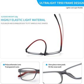 img 2 attached to IVNUOYI Blue Light Blocking Glasses: TR90 Lightweight Frame for Men and Women - Anti UV, Eyestrain Relief, Fashionable Computer Eyeglasses