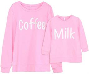 img 4 attached to Matching Love Heart Valentine's Day Sweatshirts for Moms and Kids - PopReal Long Sleeve Pullover Shirts