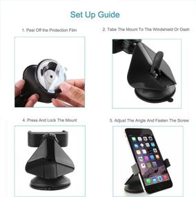 img 1 attached to Arteck Universal 360° Rotation Car Mount for iPhone 13, Android, GPS – Windshield & Dash Holder