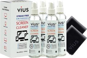img 4 attached to vius Premium Screen Cleaner Spray (8oz 4-Pack) - Gentle Cleaning Solution for LCD LED TVs, Laptops, Tablets, Monitors, Phones, and Electronic Screens - Removes Fingerprints, Dust, and Oil