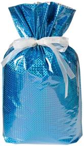 img 1 attached to 🎁 XX-Large Drawstring Gift Bags - Gift Mate 21171-2, Diamond Blue, Set of 2