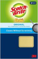 🧽 scotch-brite dobie cleaning pads: versatile and scratch-free, perfect for dishwashing, kitchen, bathroom & more - pack of 3 pads logo