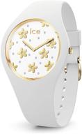 🌸 белые наручные часы ice-watch ice flower precious для женщин с модным силиконовым ремешком. логотип