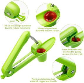 img 1 attached to 🍒 2-Pack Cherry Pitter Tool | Olive Pitter Tool | Space-Saving Lock Design | ABS Cover | Stainless Steel Construction | Efficient Cherry Stoner Pitter with Core Remover