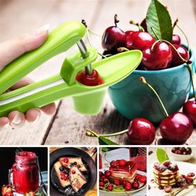 img 3 attached to 🍒 2-Pack Cherry Pitter Tool | Olive Pitter Tool | Space-Saving Lock Design | ABS Cover | Stainless Steel Construction | Efficient Cherry Stoner Pitter with Core Remover