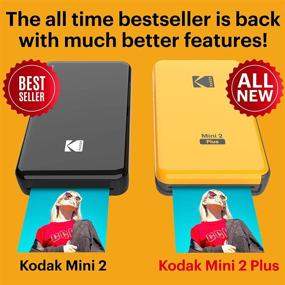 img 3 attached to 📸 Kodak Mini 2 Plus: Портативный беспроводной фотопринтер для iOS и Android, с поддержкой Bluetooth, технология 4Pass и ламинирование, печать настоящих фото (2.1 "x 3.4"), премиальный желтый дизайн.