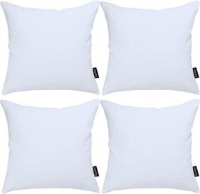 img 4 attached to 🎁 Faylapa Set of 4 White Canvas Cotton Pillow Covers - 18 x 18 inch Solid Decorative Throw Pillow Cases for Christmas Living Room, Car, Office Decoration (Case ONLY)