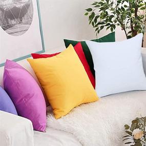 img 3 attached to 🎁 Faylapa Set of 4 White Canvas Cotton Pillow Covers - 18 x 18 inch Solid Decorative Throw Pillow Cases for Christmas Living Room, Car, Office Decoration (Case ONLY)