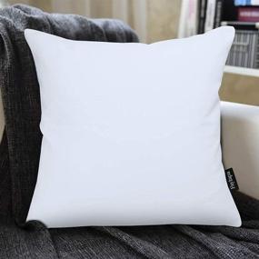 img 1 attached to 🎁 Faylapa Set of 4 White Canvas Cotton Pillow Covers - 18 x 18 inch Solid Decorative Throw Pillow Cases for Christmas Living Room, Car, Office Decoration (Case ONLY)