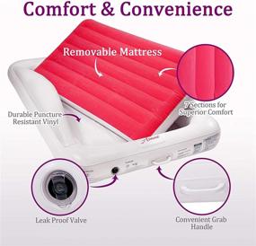img 2 attached to Inflatable Toddler Travel Bed with Electric Pump: Leakproof Air Mattress with Reinforced Bumpers, Carry Case and Pillow - Perfect for Camping & Sleepovers, Kids up to 4ft Tall