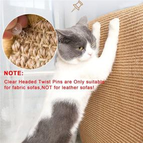 img 1 attached to JSPYFITS Cat Scratcher Mat, 23.6 X 15.7 Inch Natural Sisal Cat Scratch Mats, Horizontal Floor Scratching Pad Rug for Cats, Protect Carpets and Sofas with 20pcs Transparent Clear Headed Twist Pins