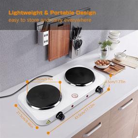 img 1 attached to 🔥 Powerful 2000W Electric Hot Plate, Portable Double Burner Countertop Cooker for All Cookwares with 5 Power Adjustment Levels, Easy to Clean - Ideal for Kitchen, Camping, RV, Hotel (110V)