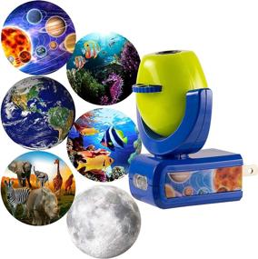 img 4 attached to 🌌 Projectables 13347 Night Light: Stunning LED Plug-In, Green/Blue, Light Sensing, Auto On/Off - Projects Solar System, Earth, Moon, Safari, Aquarium and Coral Reef on Ceiling, Wall or Floor