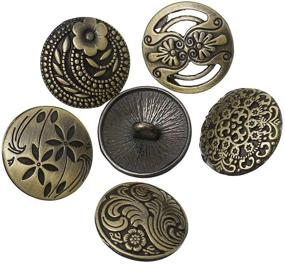 img 2 attached to 🌸 Set of 30 Souarts Antique Bronze Metal Buttons with Engraved Flower Patterns - Perfect for DIY Crafts, Sewing Decorations, and more