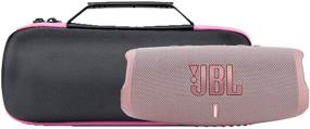 img 2 attached to Co2CREA Hard Travel Case Replacement For JBL Charge 4 / Replacement For JBL Charge 5 Waterproof Bluetooth Speaker (Black Case Pink Zipper)