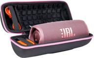 co2crea hard travel case replacement for jbl charge 4 / replacement for jbl charge 5 waterproof bluetooth speaker (black case pink zipper) logo