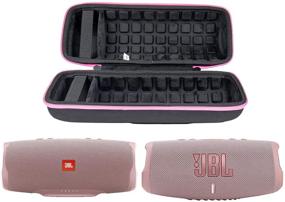 img 3 attached to Co2CREA Hard Travel Case Replacement For JBL Charge 4 / Replacement For JBL Charge 5 Waterproof Bluetooth Speaker (Black Case Pink Zipper)