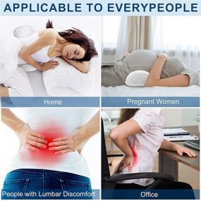 img 3 attached to 🪑 Premium Memory Foam Lumbar Support Pillow for Ultimate Back Pain Relief in Bed, Office, and Chair - Breathable Design with Removable Zipper Cover