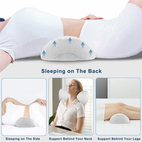 img 1 attached to 🪑 Premium Memory Foam Lumbar Support Pillow for Ultimate Back Pain Relief in Bed, Office, and Chair - Breathable Design with Removable Zipper Cover