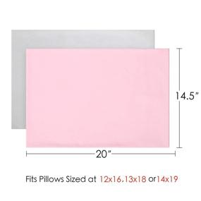 img 3 attached to TILLYOU Toddler Travel Pillowcases Set of 2 - 14x20, Fits Pillows Sized 12x16, 13x18, or 14x19 - 100% Silky Soft Microfiber - Envelope Closure - Machine Washable Kids Pillow Cases - Pale Gray and Light Pink