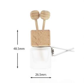 img 1 attached to Pack of 10, 8ml Matte Glass Car Air Freshener Perfume Clip Diffuser with Empty Essential Oil Vials, Vent Outlet Diffuser with Thick Glass Ornament, Wooden Caps, FREE Funnel and Dropper