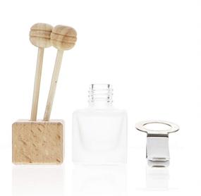 img 2 attached to Pack of 10, 8ml Matte Glass Car Air Freshener Perfume Clip Diffuser with Empty Essential Oil Vials, Vent Outlet Diffuser with Thick Glass Ornament, Wooden Caps, FREE Funnel and Dropper