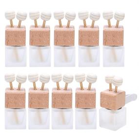 img 4 attached to Pack of 10, 8ml Matte Glass Car Air Freshener Perfume Clip Diffuser with Empty Essential Oil Vials, Vent Outlet Diffuser with Thick Glass Ornament, Wooden Caps, FREE Funnel and Dropper