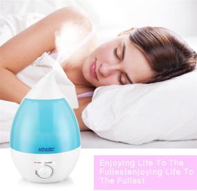 img 1 attached to 🌬️ MDAIRC 2.4L 7-Color Night Light Cool Mist Humidifier with Aromatherapy Essential Oil Diffuser- Aroma Ultrasonic Humidifier for Home, Office, Bedroom - Night Light, Waterless Auto Shut Off (White)