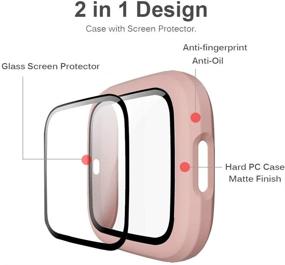 img 2 attached to 40mm Fitbit Versa 2 Case with Screen Protector - Full Coverage Anti-Scratch Matte Protective Cover for Fitbit Versa 2 (Pink)