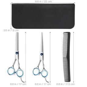 img 1 attached to 💇 Frcolor Hair Cutting Scissors Set: Professional Barber Thinning Scissors with Leather Case and Salon Cape